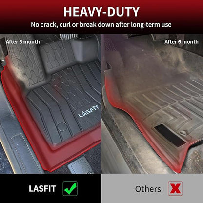 LASFIT Floor Mats Fit for Ford Fusion 2020-2017 (Include Hybrid)/ for Lincoln MKZ 2020-2017 All Weather Protection TPE Custom Fit 2020 2019 2018 2017 Floot Liners Accessories, 1st & 2nd Rows, Black
