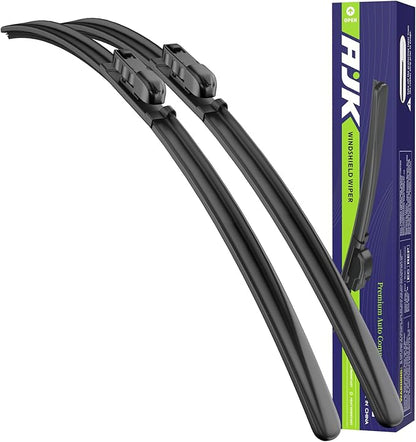 AJK Wiper Blades for Tesla Model 3 2017 2018 2019 2020 2021 2022 2023, 2 Piece All Weather OEM Quality Automotive Replacement Windshield Wiper Blades for My Car