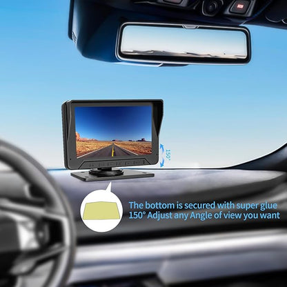7inch Monitor with IP69 Waterproof Night Vision Backup Camera Easy to Install,HD 1080P delay Free Picture Quality Suitable for Cars, Trucks SUVs etc.