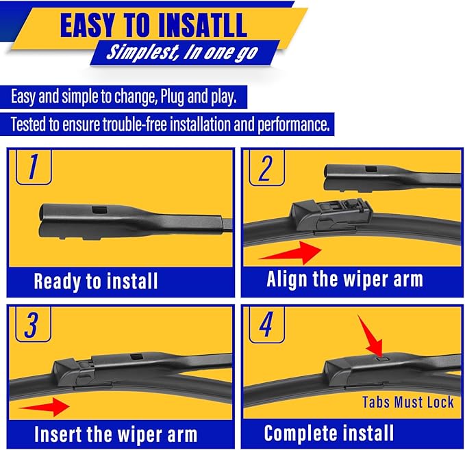 3 wipers Replacement for 2018-2022 BMW X3/2019-2022 BMW X4, Windshield Wiper Blades Original Equipment Replacement - 26"/20"/12" (Set of 3)