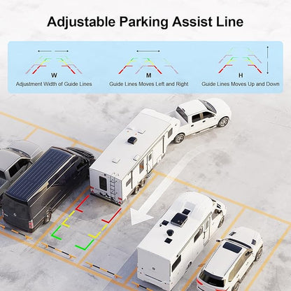 Fookoo 1080P 9" Magnetic Wireless Backup Camera, HD 9" IPS Monitor, Rechargeable 2 Side View 1 Rear View Cameras,1 Min Easy Install, Long Battery Life No Drilling IR Light for Trailer RV Truck DCX903
