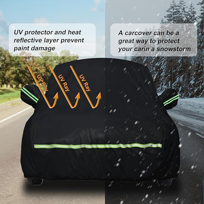 Waterproof Car Covers for 2002-2021 Mini Cooper/Cooper S 2-Door(Black) 210T Custom 6 Layers Heavy Duty Waterproof All Weather Protection Outdoor