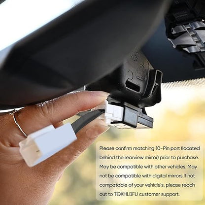 Radar Detector Power Adapter DC3.5 Plug (10P Type C) Compatible with Dodge RAM,Charger,Challenger,Grand Cherokee,Chrysler,with Auto-dimming Rearview Mirror,Radar Detector Adapter Cable,Clean Install