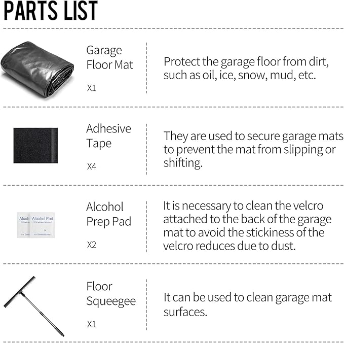 WELKIN Containment Mat,(8'5" x 22'),Non-Slip Garage Floor Mat - Heavy Duty Waterproof Protection from Snow, Rain and Mud for Cars