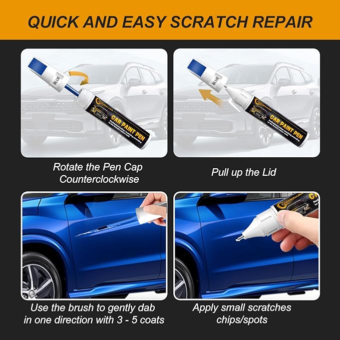LC9A/0Q Pure White Car Touch Up Paint for Volkswagen, Color Accurate Car Paint Scratch Repair Pen Kit Quick & Easy Fix Vehicle Chips and Automotive Nicks Scuff