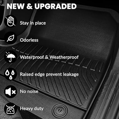 Auxko All Weather Floor Mats Fit for Honda CR-V 2017-2022 TPE Liners Accessories All Season Guard Odorless Anti-Slip Floor Mats for Honda CRV 2022 2021 2020 2019 2018 2017 Black