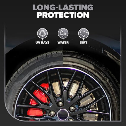 Carfidant Ultimate Tire Shine Gallon - Black Satin Shine - New Look Tire Dressing and Rubber Protectant - Long-Lasting with Non-Grease and No Sling - 128 fl. oz.