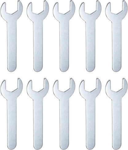 HARFINGTON 10pcs Small Wrench 15mm Open End U-Shaped Single Open Ended Spanner Super Thin Flat Head Galvanizing Wrench for Automotive Repair Furniture Assembly