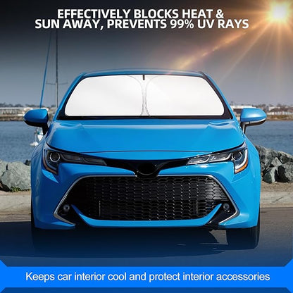 Windshield Sun Shade for Toyo-ta Corolla 2014-2019 Foldable Sunshade Custom Fit Front Window Car Interior Accessories Protector Blocks UV Rays