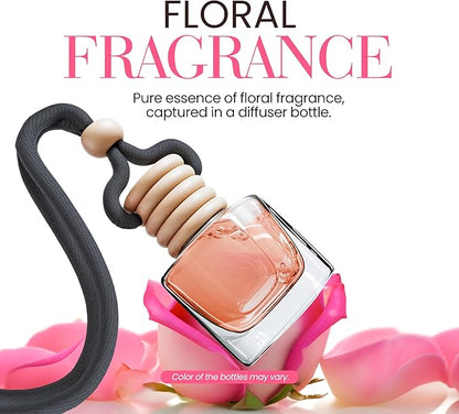 Car Air Fresheners for Women - Floral Fragrance Pack of 2 Long Lasting Car Air Freshener | Odor Eliminator Car Perfume Diffuser with Essential Oils | Automotive Air Freshener Vent Clip by Perfa