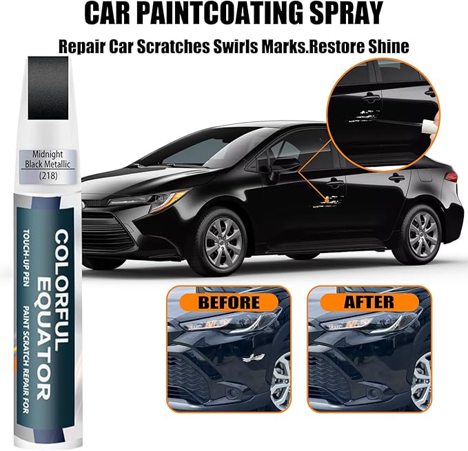 218 Attitude/Midnight Black Metallic Touch Up Paint for Toyota, Car Paint Pen Scratch Repair Two-In-One Touch Up Paint, Premium Car Scratch Remover for Deep Scratches