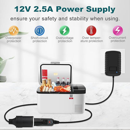 inShareplus 12V 2.5A 30W AC to DC Converter, 12 Volt Car Cigarette Lighter Adapter to Wall Outlet, 110V to 12V Power Supply for Car Devices (MP3, Fan, Dash Cam), 2 Pack
