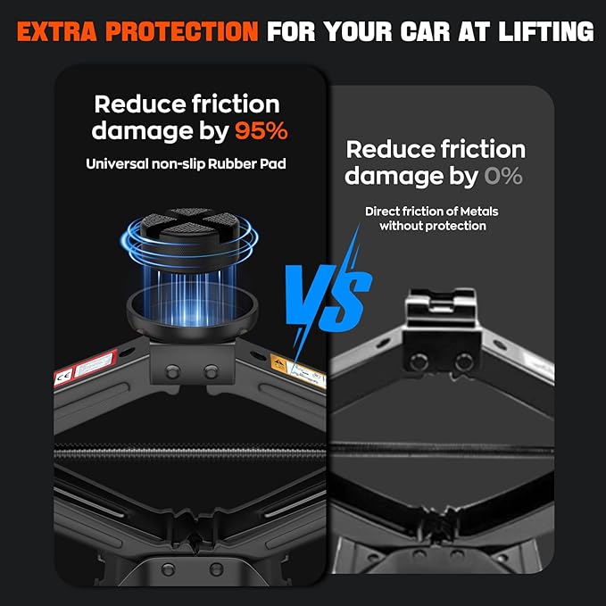 Portable Car Scissor Jack 2 Ton, Rubber Top Car Lift Jack with Ratcheting Handle,Tire Changing kit for Auto SUV MPV