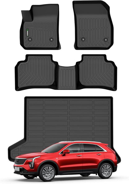 ANBINGO®Floor Mats Fit for Cadillac XT4 2019-2025 & Cargo Liners All Weather Rugs for Cadillac XT4 TPE Car Mats for Cadillac XT4 Rubber Trunk Carpet for Cadillac XT4 Automotive Accessories