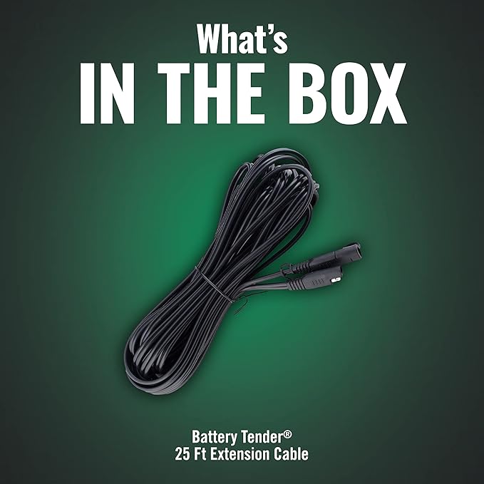 Battery Tender 25 Foot Extension SAE Cable - Designed for Use with Battery Tender Chargers - Quick Connect Plugs for Easy Connection to Motorcycle, Cars, ATVs and More - 081-0148-25