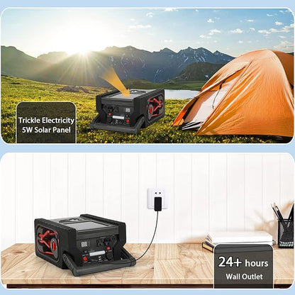2000A Peak Car Battery Jump Starter with Air Compressor Tire Inflator, All in One Heavy Duty 12V Battery Jumper Box Car Start Booster Up to 10L Gas/8L Diesel Engines with 400W AC Inverter, LED Light