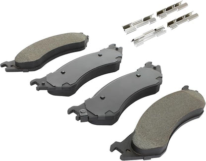 Premium Semi-Metallic Rear Brake Pads (1001-0702AM) Compatible with Dodge Ram 1500 2006-2008, Dodge Ram 2500 2000-2008, Dodge Ram 3500 2003-2008
