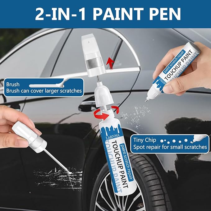Ebony Black(EB) Touch Up Paint for Kia-Exact Match 2 in 1 touchup Paint Pen for Chips and Nicks Repair Car Paint Scratch Repair Kit