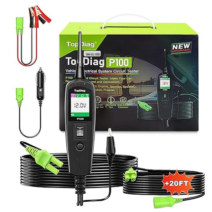 Circuit Tester Automotive, Power Circuit Probe Tester, Test Light Automotive with 40FT Cable, Car Fuse Tester, AC DC 12V 24V Car Diagnostic Tool, P100