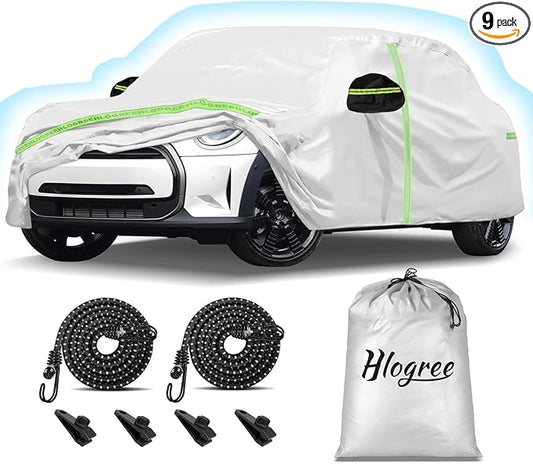 Car Cover for 2014-2025 Mini Cooper/Cooper S/Hardtop/Clubman/Countryman 4 Door,Full Exterior Car Covers for Automobile All Weather Waterproof Heavy Duty,Zipper/Cotton UV Proof Custom fit【210T Taffeta】