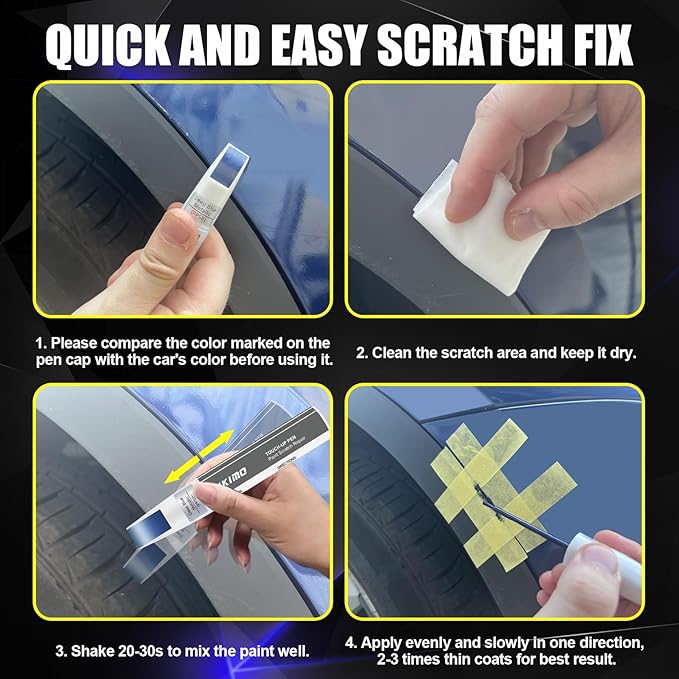 KIKIMO for Tesla Touch Up Paint(Red Multi-Coat(PPMR)), Car Paint Repair Kit for Tesla Model Y/3/S/X, 2 In 1 Scratches Repair with Pen Tip and Brush, Color-Matched for Quick & Easy Fix