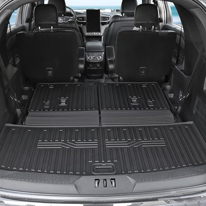 Floor Mats for 2025 2020-2024 Ford Explorer (6-seat), All Weather TPE Floor Mat Cargo Mat with Backrest Mats for Ford Explorer ST Car Accessories