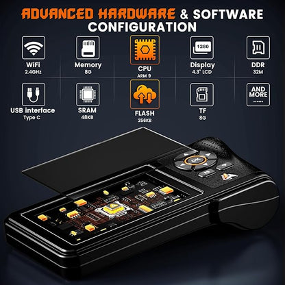 ANCEL HD430 Heavy Duty Truck Scanner, DPF Reset & Forced Regeneration for Cummins & Caterpillar Engine, Full System HDOBD Diesel Scanner OBD2 Diagnostic Scan Tool Code Reader for Diesel Trucks & Cars