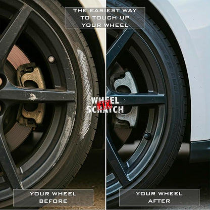Gray Rim Touch Up Paint Kit, Car Wheel Scratch Repair Kit, Wheel Touch Up Paint Pen, curb rim repair kit, curb rash repair Kit, Universal Rim Alloy Wheel Paint Dark Gray (Satin Dark Gray)