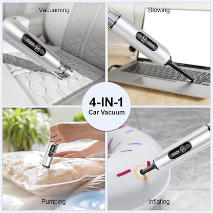 Cordless Handheld Car Vacuum, 16000PA 2-in-1 Blow & Suction, Brushless Motor, Type-C, Low Noise, for Home, Office
