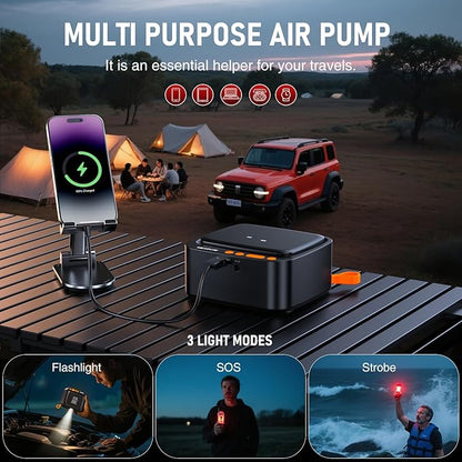 NEXPOW Tire Inflator Portable Air Compressor, 180 PSI Cordless Air Pump for Car Tires with Digital Pressure Gauge & Auto Shut-Off, Air Compressor Portable for Car, Motorcycle, Bicycle, Ball, Orange