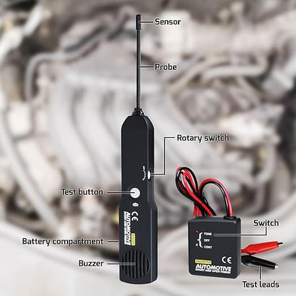 Automotive Electrical Open&Short Finder Circuit Tester Circuit Finder Detector Tone Generator Cable Wire Breaker Tracker Circuit Fault Finder DC 6-42V Car Diagnostic Tool