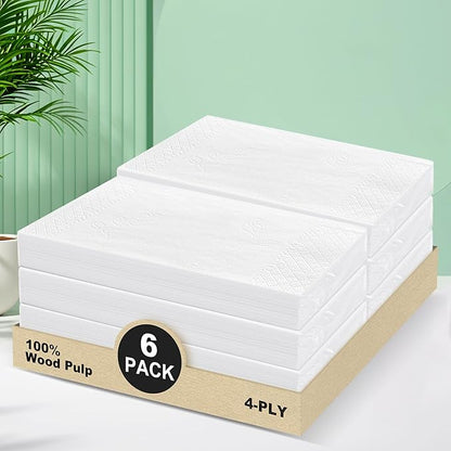 4-Ply Car Tissue Refills (720 Layers) - 6 Pack Travel Size Tissues, Soft & Strong Disposable Facial Tissues for Car, Office, Home - 180 Sheets
