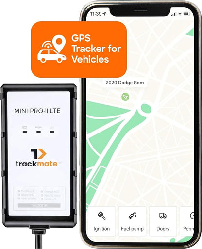 Mini PRO II LTE 4G GPS Tracker for Vehicles, Motorcycles, Trucks, Trailers, w/Remote Killswitch, Real-Time Tracking, Compact Weatherproof Car Tracker, Hardwired, Easy Setup, No Contract