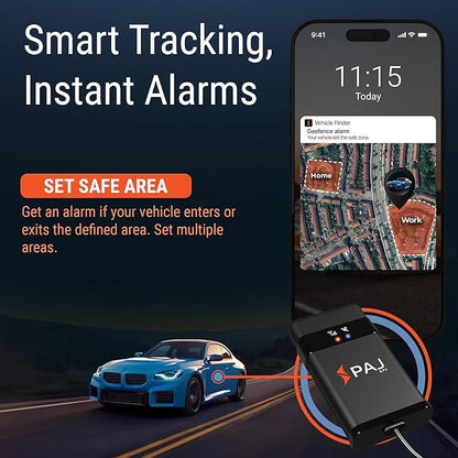 PAJ GPS Vehicle Finder 4G 2.0 - Real-Time GPS Tracker Device for Car, Motorcycles, Trucks, Bike - Direct Connection to Vehicle Battery (9-75V) - Tracking Devices with Alerts - Subscription Required