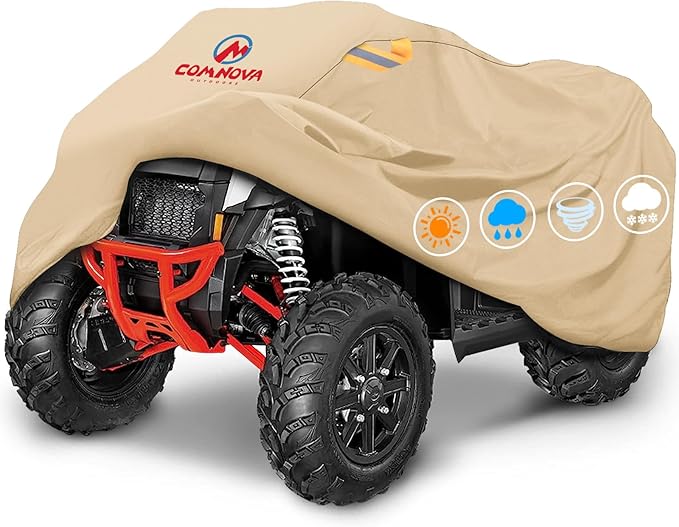 Comnova ATV Cover for 4 Wheelers - 88 Inch ATV Covers 600D Waterproof Heavy Duty, Outdoor Four Wheeler Quad Cover All Weather Large for Polaris, Kawasaki, Arctic Cat, Honda, Yamaha and More