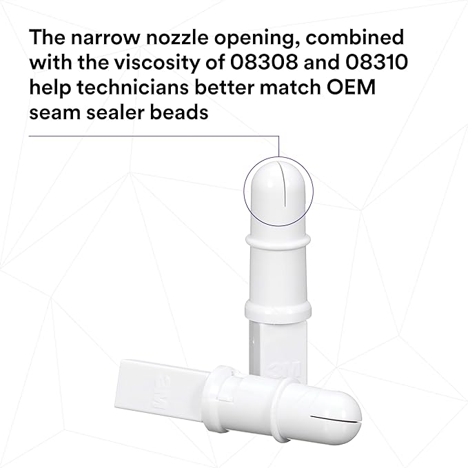 3M OEM Match Adjustable Ripple Tip, 33995, Single-Use, Pack of 10 Nozzles, OEM Style Bead, Adjustable Width, Heavy-Bodied Seam Sealer Look and Texture Replication for Collision Repair