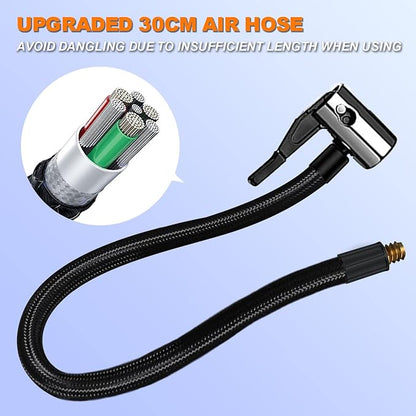 Tire Inflator Portable Air Compressor - KIMHI 150 PSI Cordless Car Air Pump,2X Faster Pump with 10000mAh Rechargeable Battery,Digital Pressure Gauge, LED Light,For Car,Motorcycle and Ball