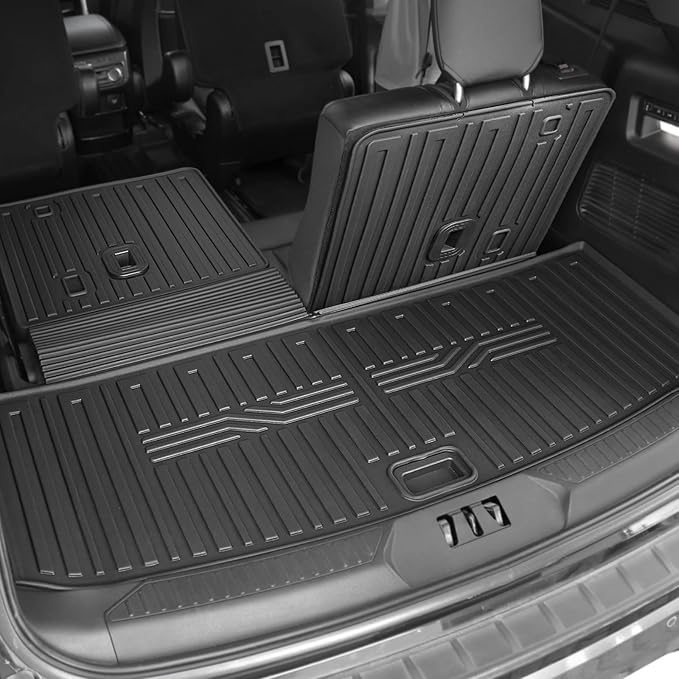 Floor Mats for 2025 2020-2024 Ford Explorer (6-seat), All Weather TPE Floor Mat Cargo Mat with Backrest Mats for Ford Explorer ST Car Accessories