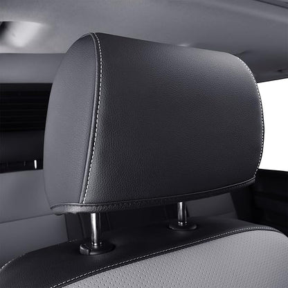 LUCKYMAN CLUB Custom Fit Seat Covers for 2014-2018 Chevy Silverado Sierra 1500 Crew Cab, 2015-2019 Silverado Sierra 2500 3500 Crew Cab (Black&Gray)