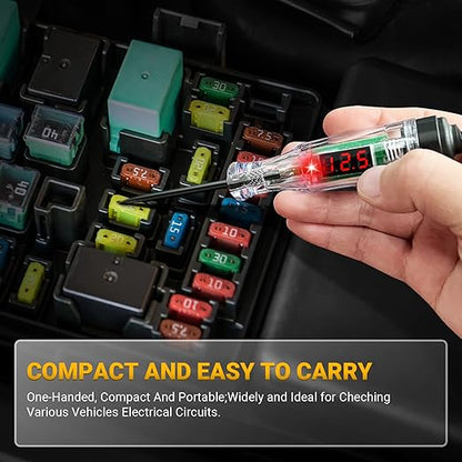 Test Light Automotive 3-48V Digital LED Circuit Tester, Auto Light Tester with Voltage Display, Electric Tester Pen with Voltmeter and Probe for Checking Car Truck Motorcycle Fuses & Battery Voltage