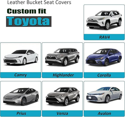 GIANT PANDA Front Car Seat Cover Custom Fit Toyota, 3D Air Mesh Car Seat Covers for Toyota Rav4 Camry Highlander Corolla Prius 2-Pack (Gray)