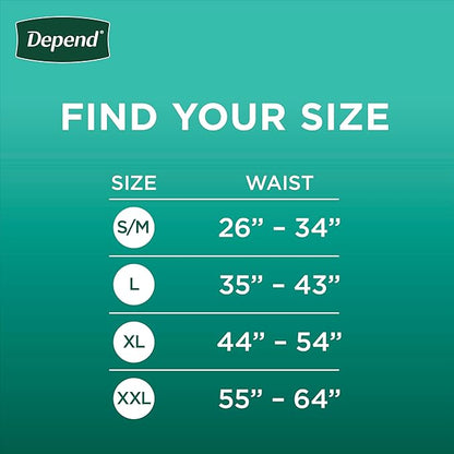 Depend Fresh Protection Adult Incontinence Underwear for Men, Disposable, Maximum, Extra-Large, Grey, 26 Count, Packaging May Vary