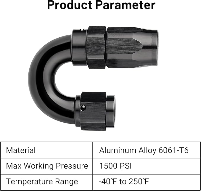 EVIL ENERGY 4AN 180 Degree One Piece Full Flow Hose End Fitting Swivel For CPE Braided Hose