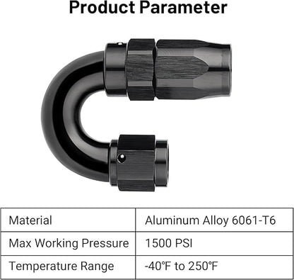 EVIL ENERGY 4AN 180 Degree One Piece Full Flow Hose End Fitting Swivel For CPE Braided Hose