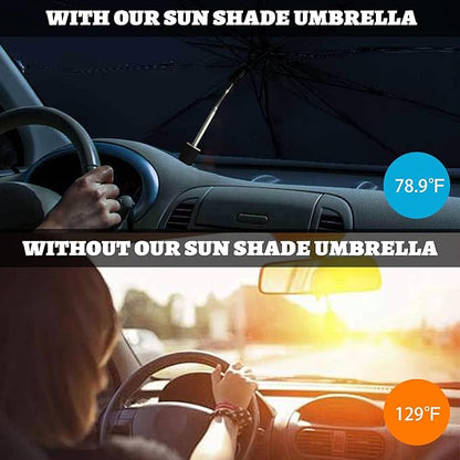 Windshield Sun Shade Umbrella, Portable Foldable, Spring Structure Wind Shield, Front Window Sunshade, Protect from Sun Rays Car Windshield, Universal for Any Car (57'' x 31.5'')