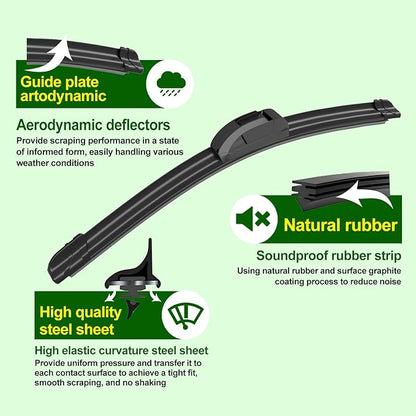 QUALITY 26in + 17in Premium All-Season Windshield Wiper Blades for Original Equipment Replacement(Set of 2)