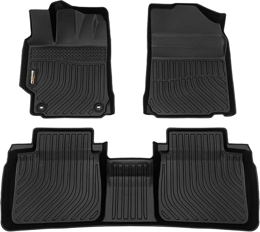 Binmotor-Floor Mats for Toyota Camry 2012-2017, Front & 2nd Row,TPE All Weather Car Accessories Mats Camry Custom Fit Rubber Liners Waterproof, Nonslip