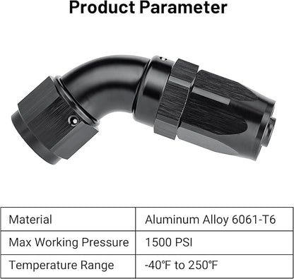 EVIL ENERGY 8AN 60 Degree One Piece Full Flow Hose End Fitting Swivel For CPE Braided Hose