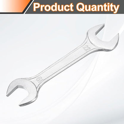 HARFINGTON Double Open End Wrench 19mm x 22mm Metric 15 Degree Offset Angle Small Flat Head Wrench Galvanizing Open Ended Spanner for Automotive Repair Furniture Assembly