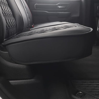 JOJOBAY Car Seat Covers for Dodge Ram,Fit 2009-2025 1500/2500/3500 HD Pick-up Truck,Crew,Regular,Quad,Mega Cab,Waterproof Synthetic Leather Seat Covers (Rear Seat Cover,BlackRed)